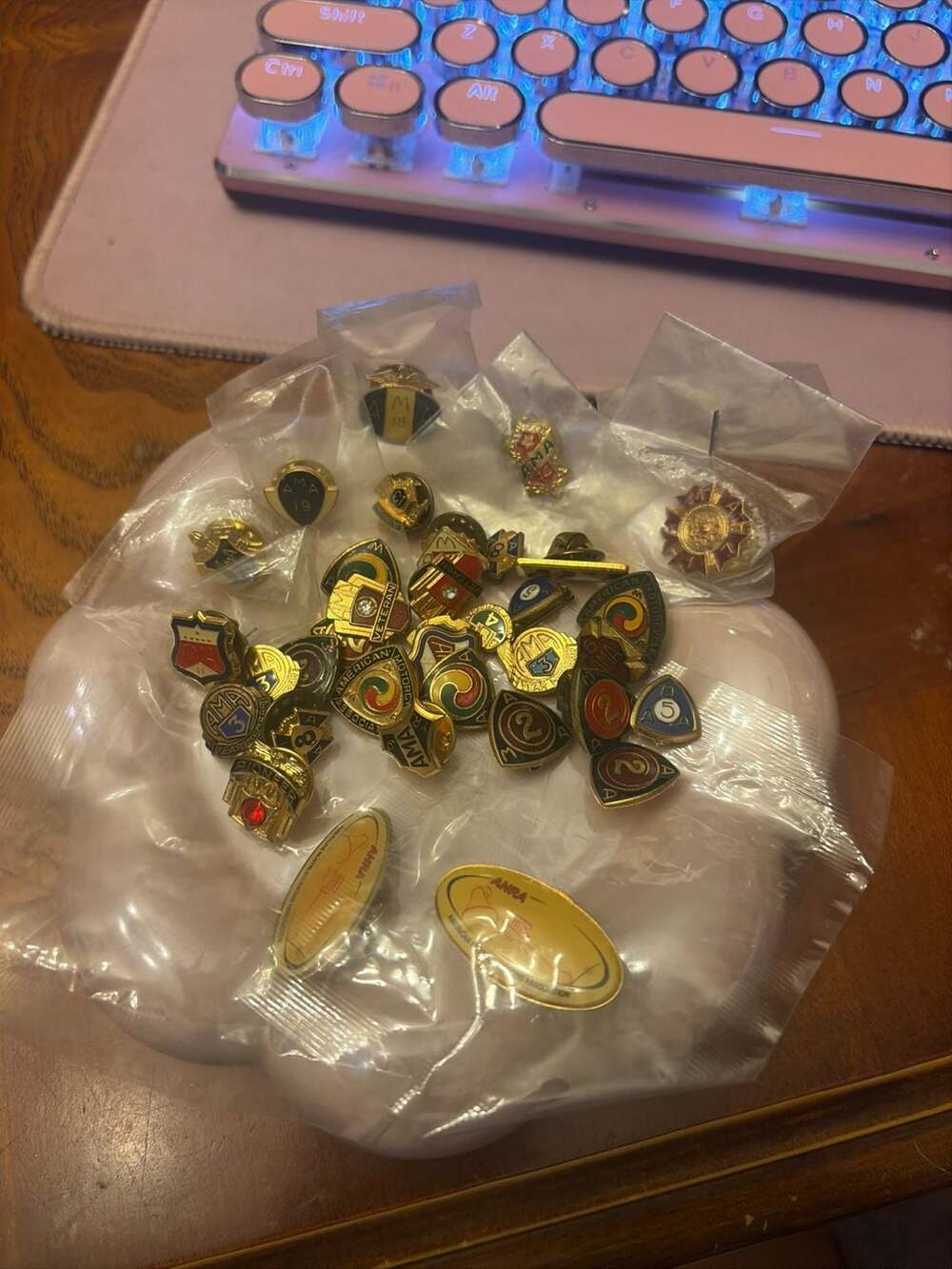 Vintage AMA American Motorcycle Association Mixed Lapel Pin Collection